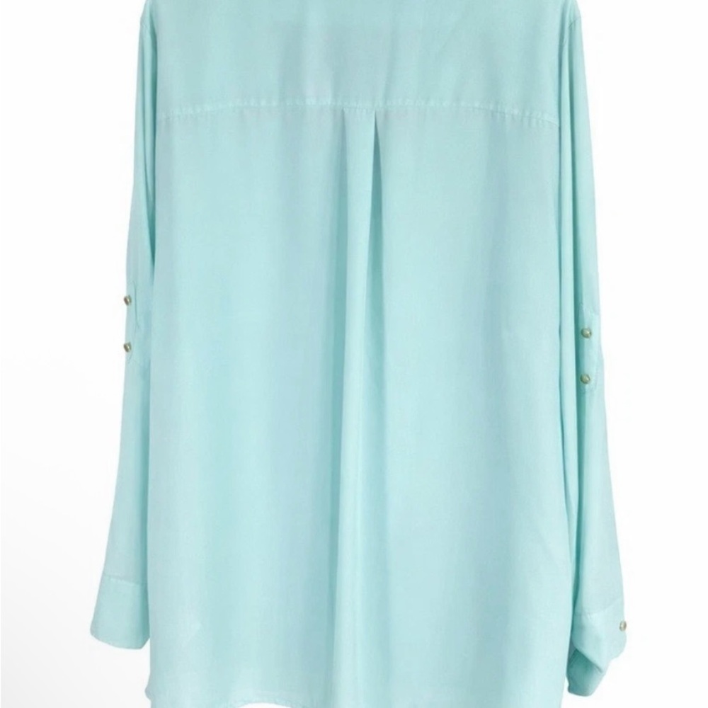 Beverly Drive Mint Button-Down Blouse - Picture 2 of 3